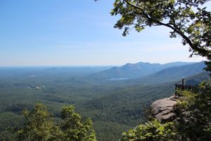 scenic view of Caesars state park with mountains and blue skies.