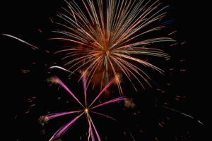 fireworks in a dark sky