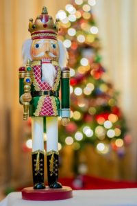 Nutcracker by Christmas tree