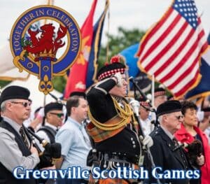 Men in kilts saluting the American flag