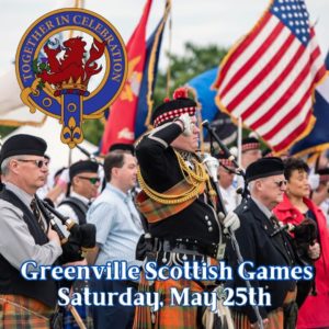 Men in kilts saluting the American flag