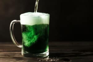 Green liquid in a beer stein 
