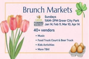 Pink tulips for brunch market invitation.